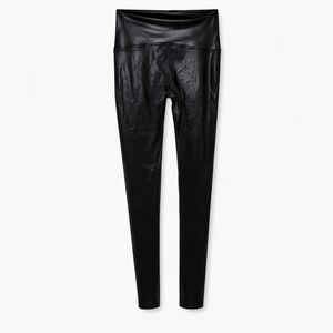 SPANX Black Faux Leather Leggings Size L